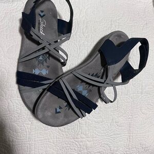 Skechers Women's Navy and Gray Sandals